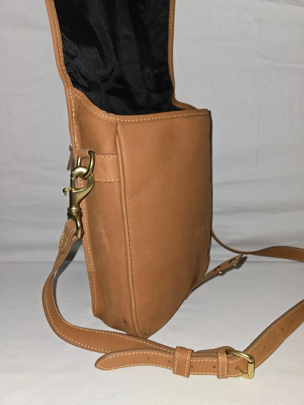 Vtg Mulholland Lariat Leather Convertible Top Handle Crossbody Messenger